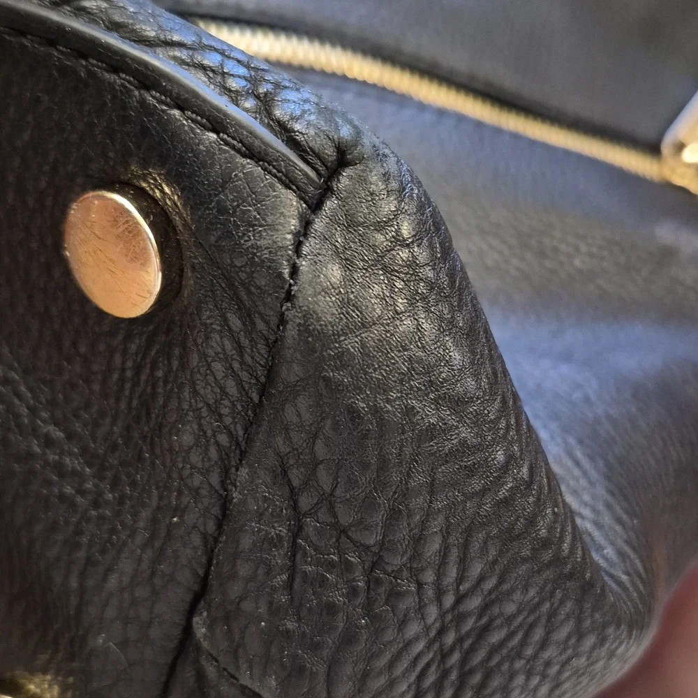 Michael Kors Evie Black Pebbled Leather Hobo Bag